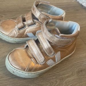 Veja Girls Rose Gold Metallic High Tops